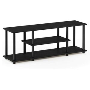 Furinno Turn-N-Tube 3-Tier TV Stand for 50 Inch TV Walnut Black 12250R1WN/BK